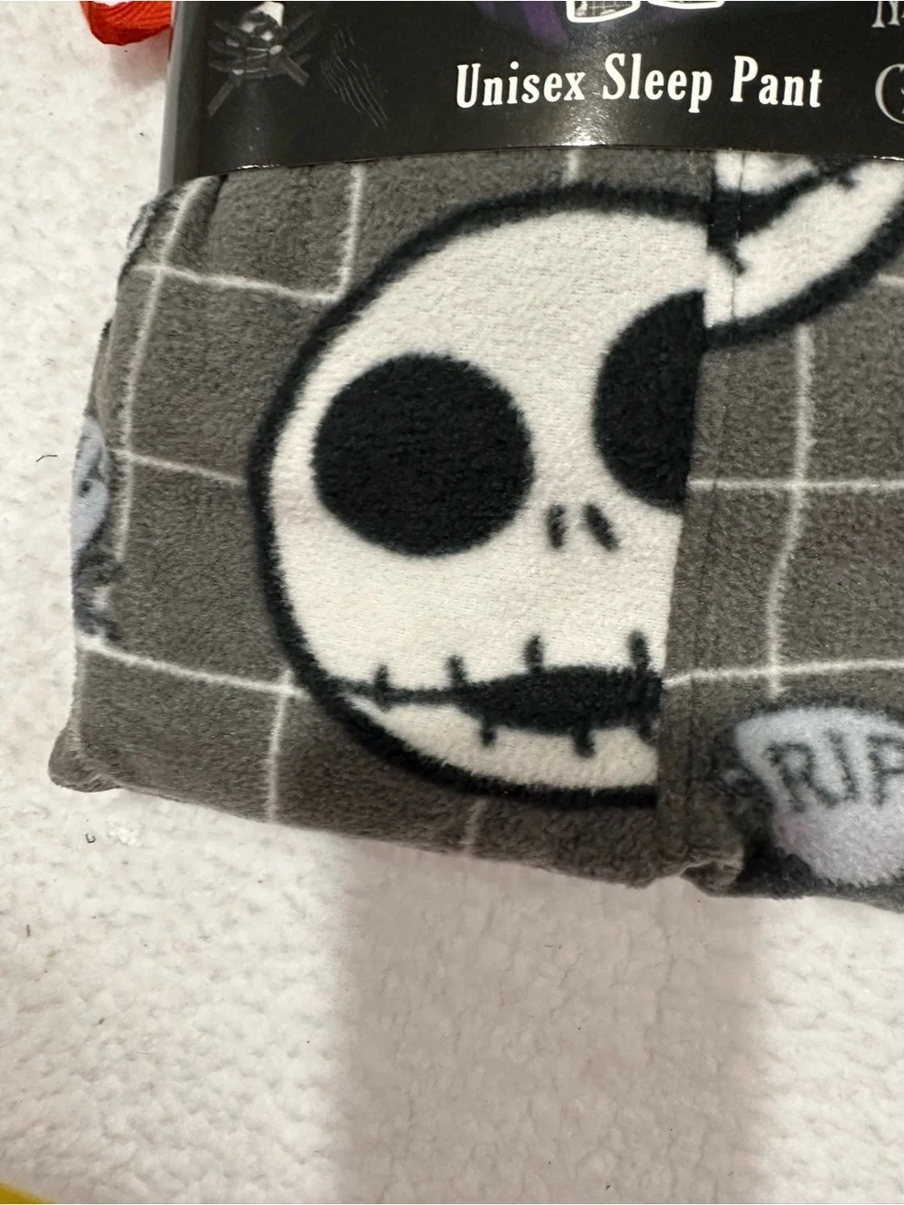 Gray & White Jake Skellington Fleece Sleep Pants